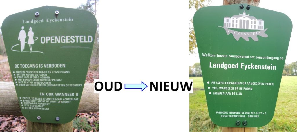 Nieuwe toegangsborden